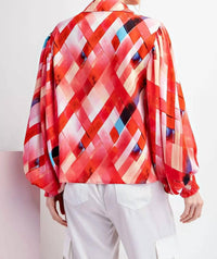 Ee:Some - Printed Puff Sleeve Top