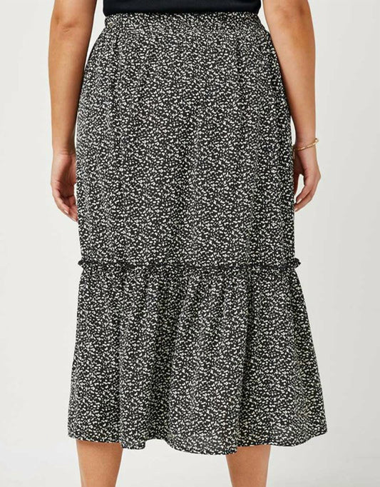 Hayden La - Dotted Tiered Midi Skirt - Plus