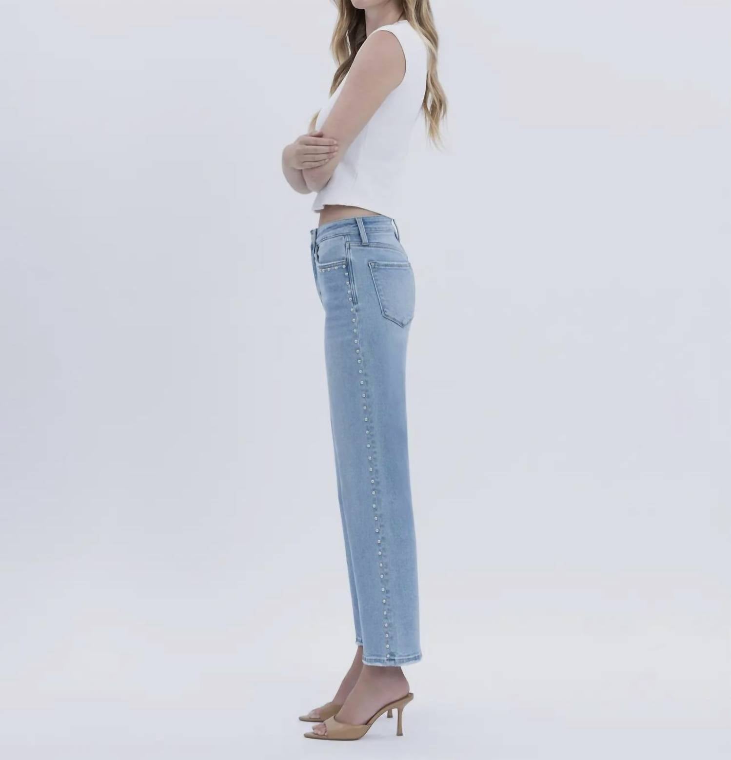 Vervet By Flying Monkey - High Rise Ankle Slim Wide Leg Jeans