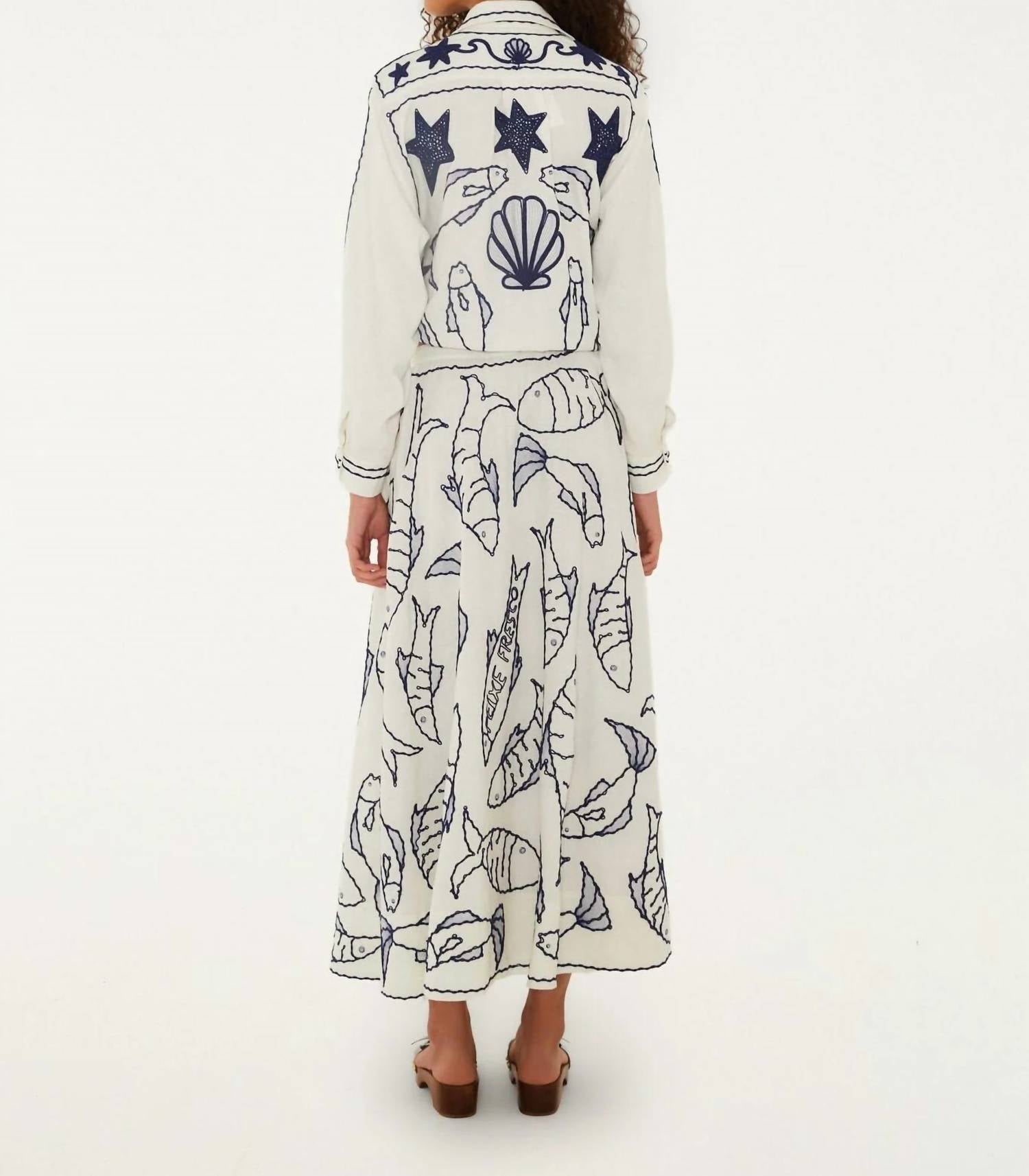 Farm Rio - Fresh Fish Midi Skirt