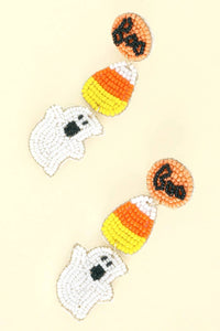 Sophia Collection - Women's Candy Corn Ghost Earrings