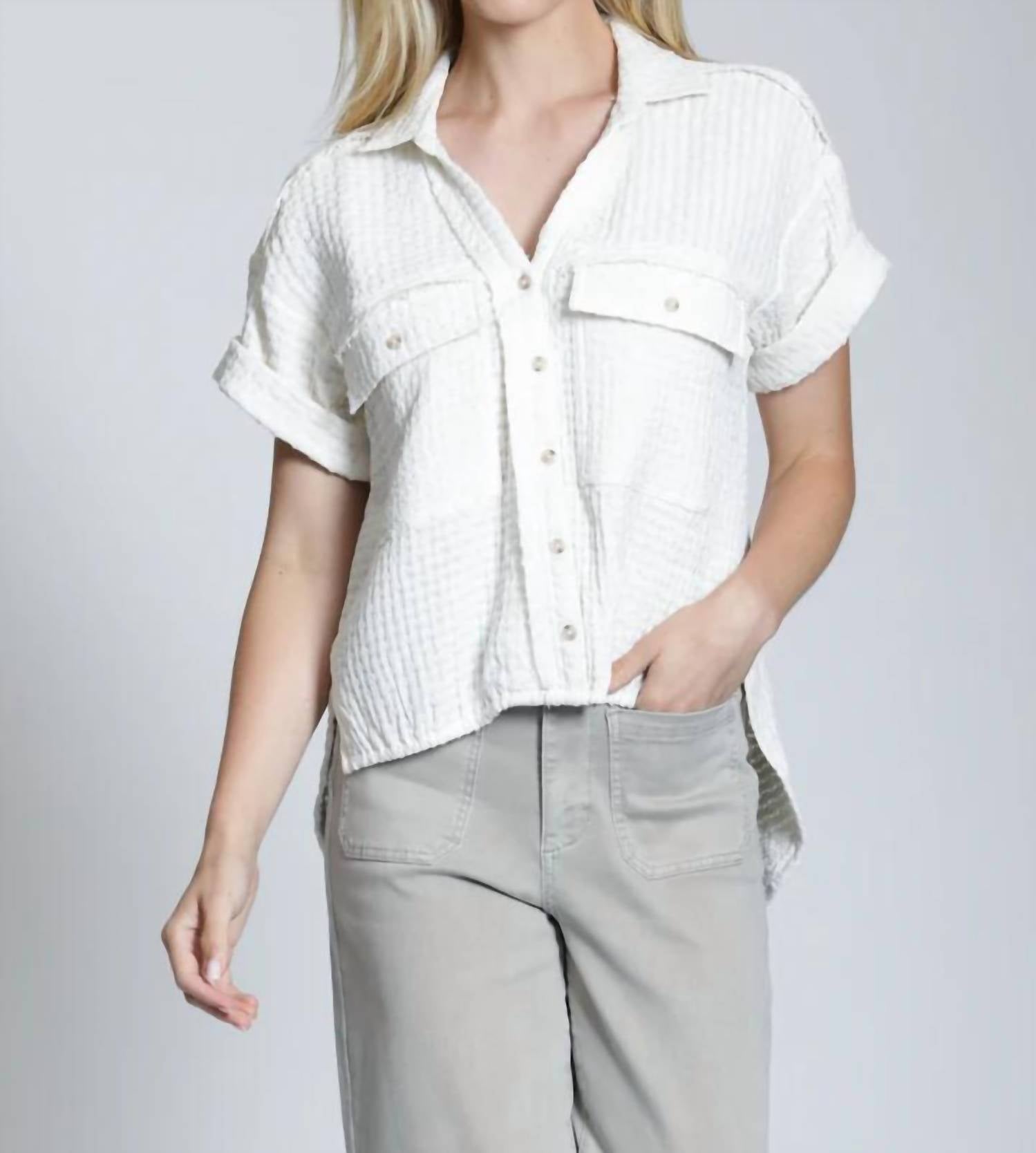 Apny - Breezy Bubble Blouse