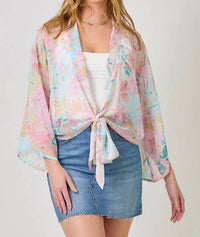 Mystree - Flowy Tie Front Kimono