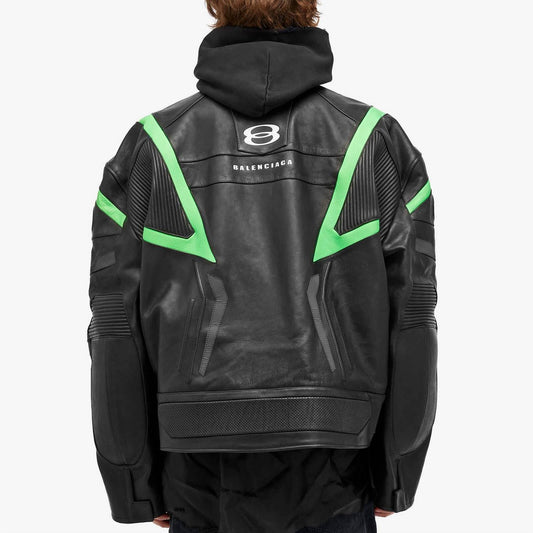 Balenciaga - Light Semi Shiny Leather Racer Jacket