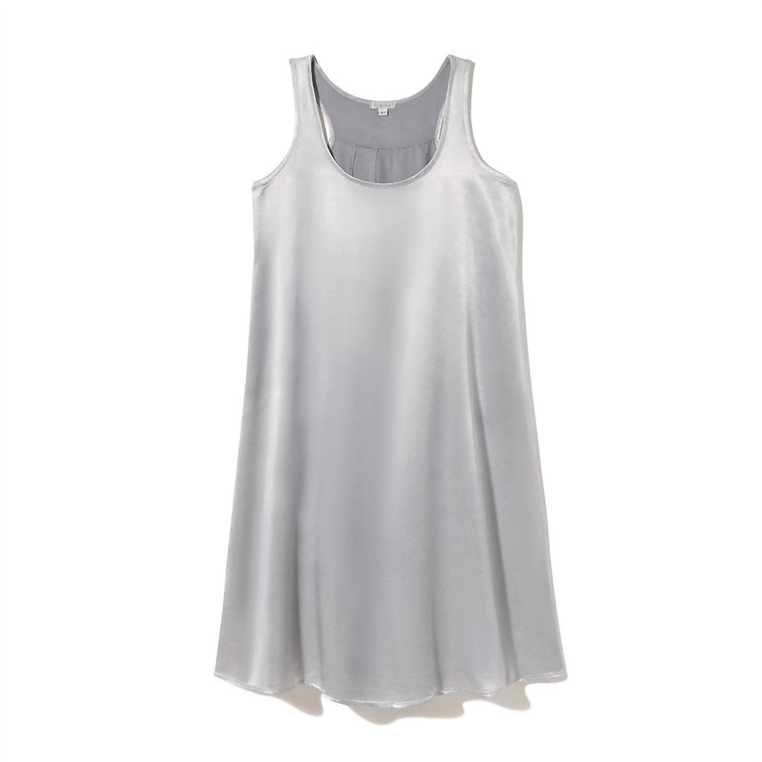 Jessica Satin Knee Length Gown With Pleated Back
