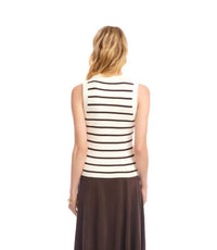 Karen Kane - Rebecca Ribbed Stripe Sleeveless Sweater Tank