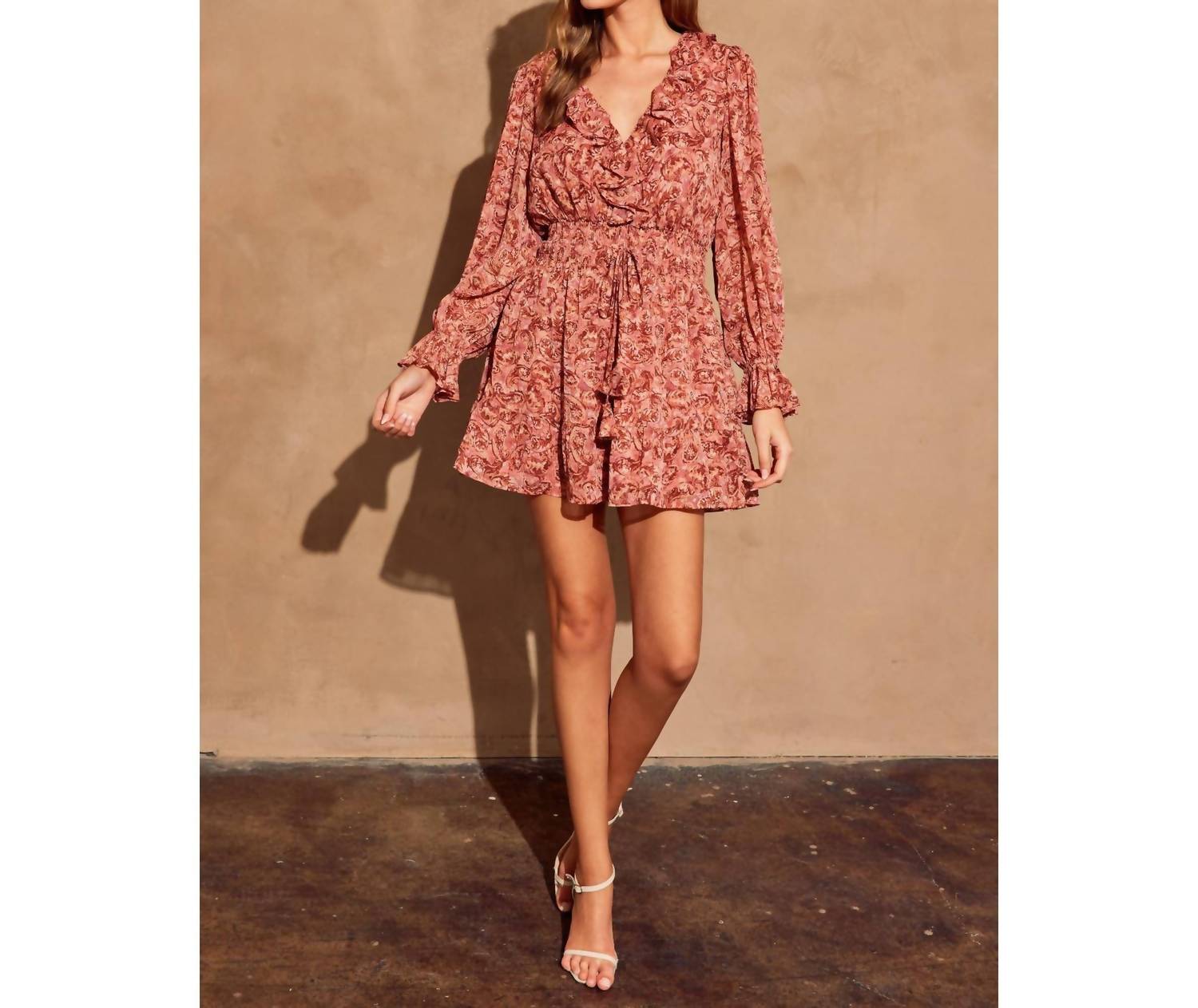 Dress Forum - Sangria Shirred Waist Mini Dress