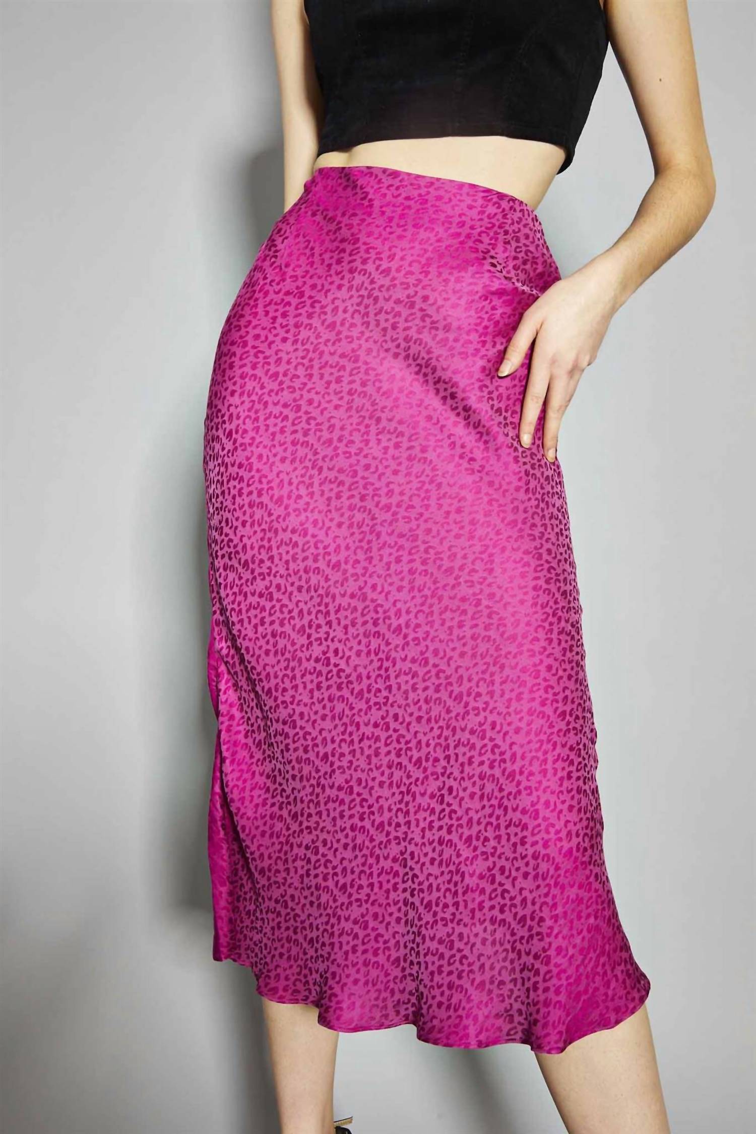 Glamorous - Leopard Bias Cut Midi Skirt