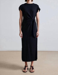 APIECE APART Vanina Cinched Midi Dress in black - women's dress - view 4