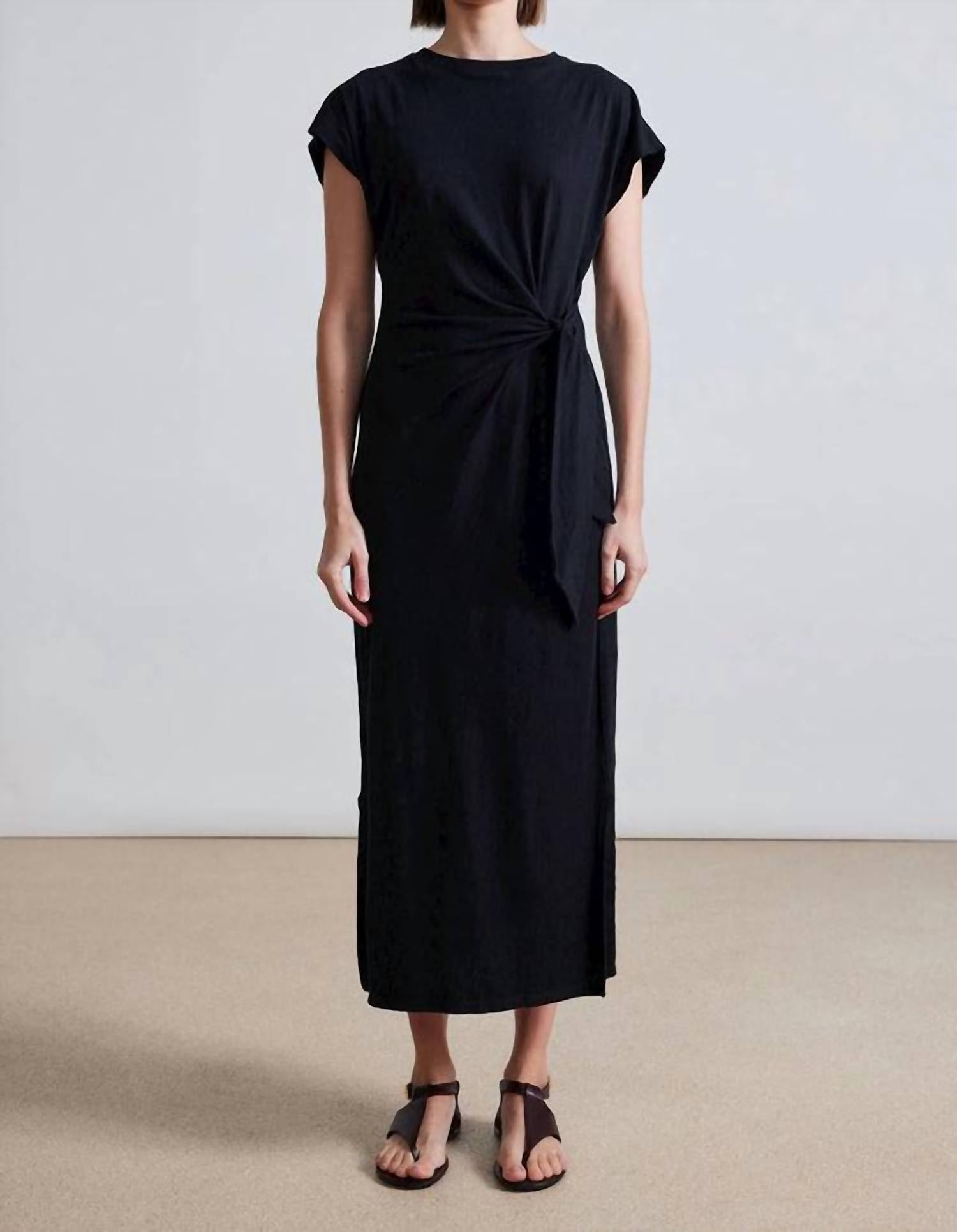 APIECE APART Vanina Cinched Midi Dress in black - women's dress - view 4