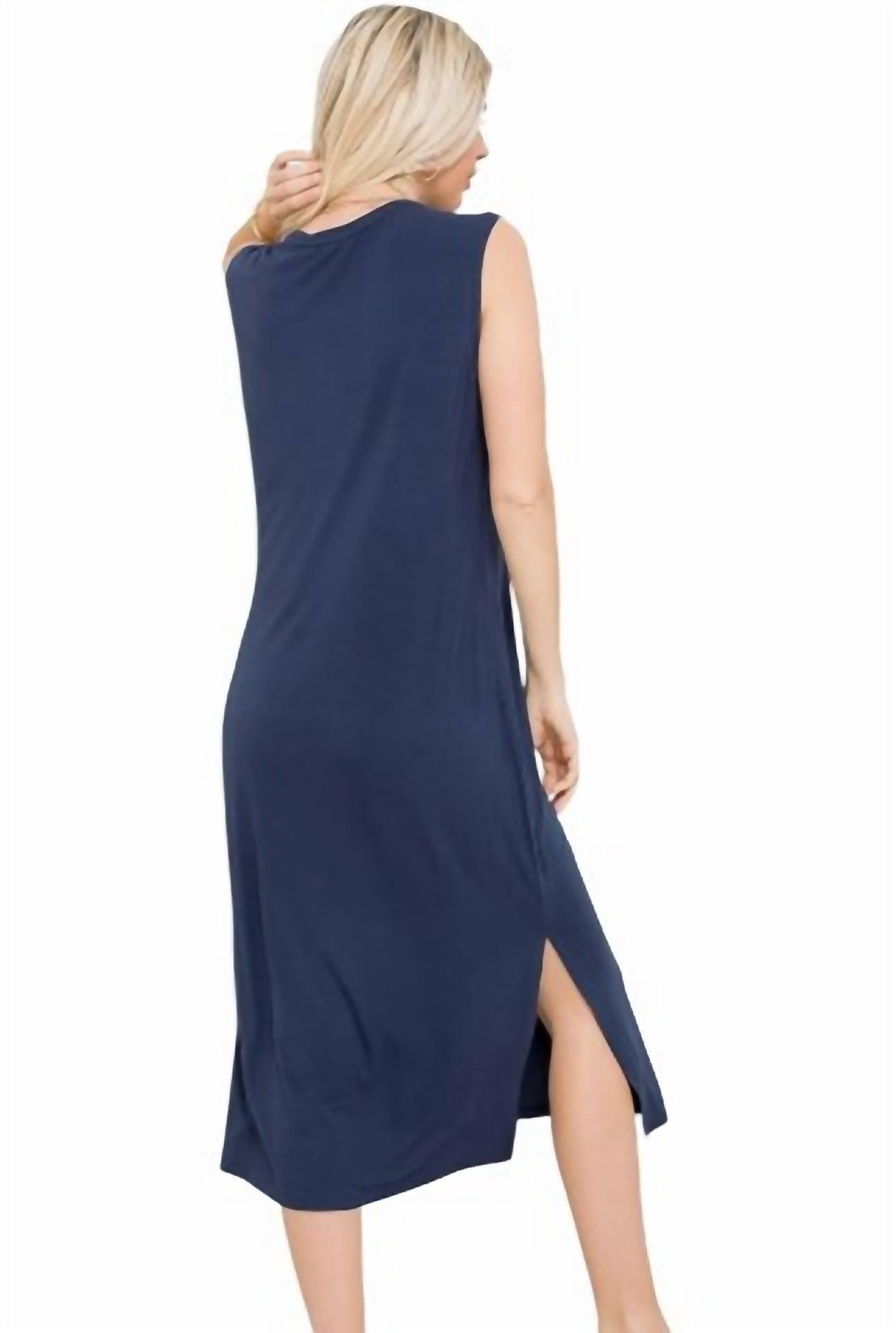 Sweet Lovely By Jen - Casual Knit Jersey Mid Length Dress - Plus