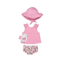 Mayoral Girl's Bathing Suit Set With Hat in pink - kids' bikini