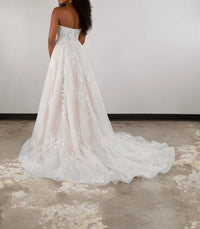 Essence Of Australia - Romantic Strapless Lace And Sparkle Tulle A-line Wedding Dress