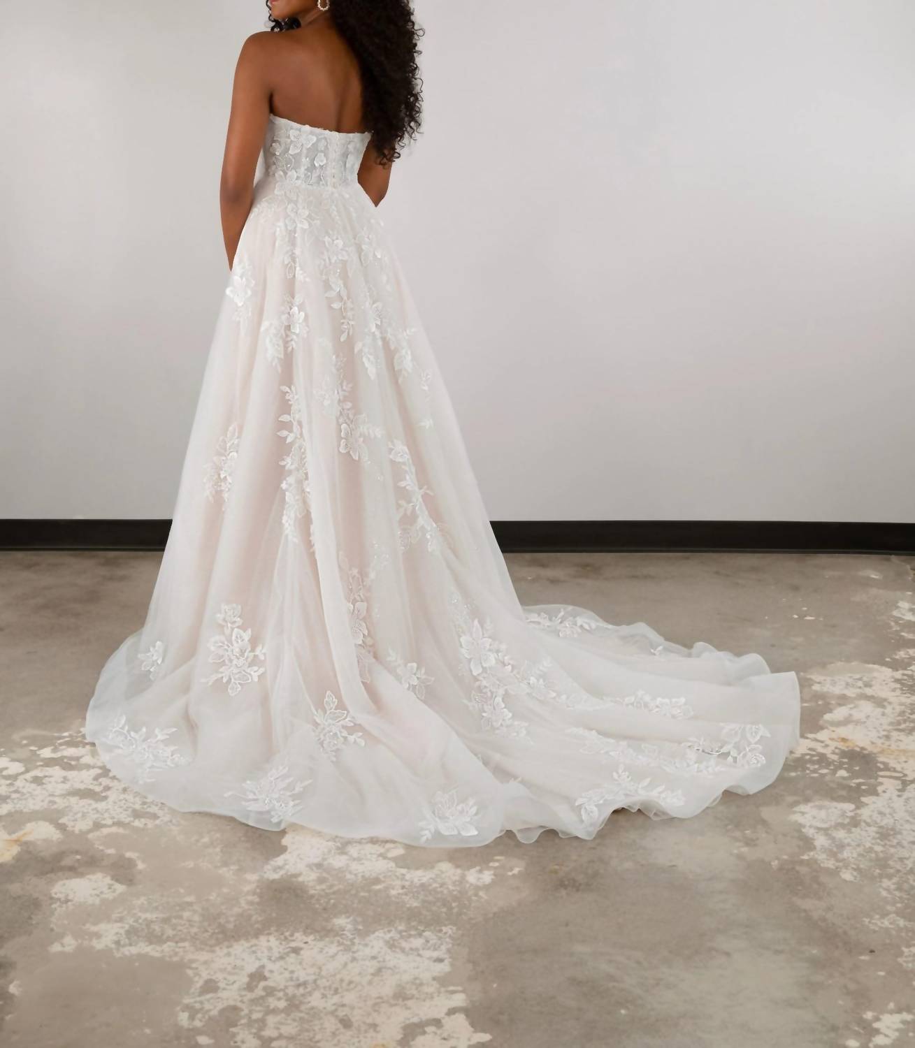 Essence Of Australia - Romantic Strapless Lace And Sparkle Tulle A-line Wedding Dress