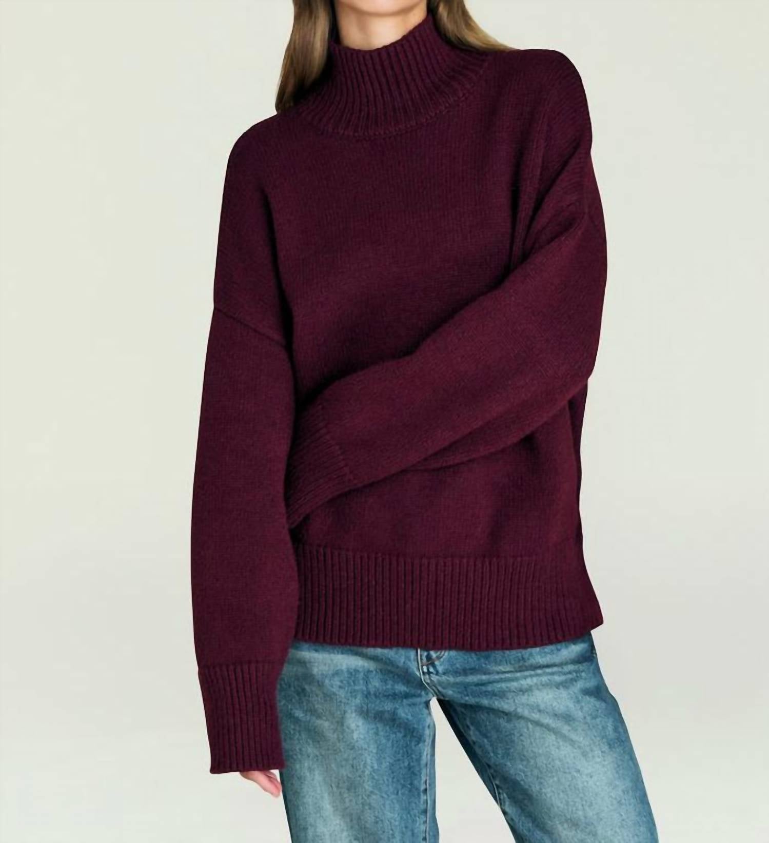 SER.O.YA Elsa Turtleneck Sweater in pinot - women's sweater