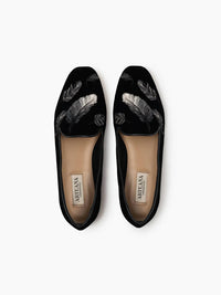 Arteana - Women's Velvet Gigi Smoking Feather Slipper