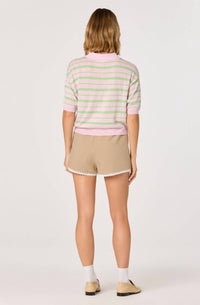 Astr - Scottie Striped Knit Polo Sweater