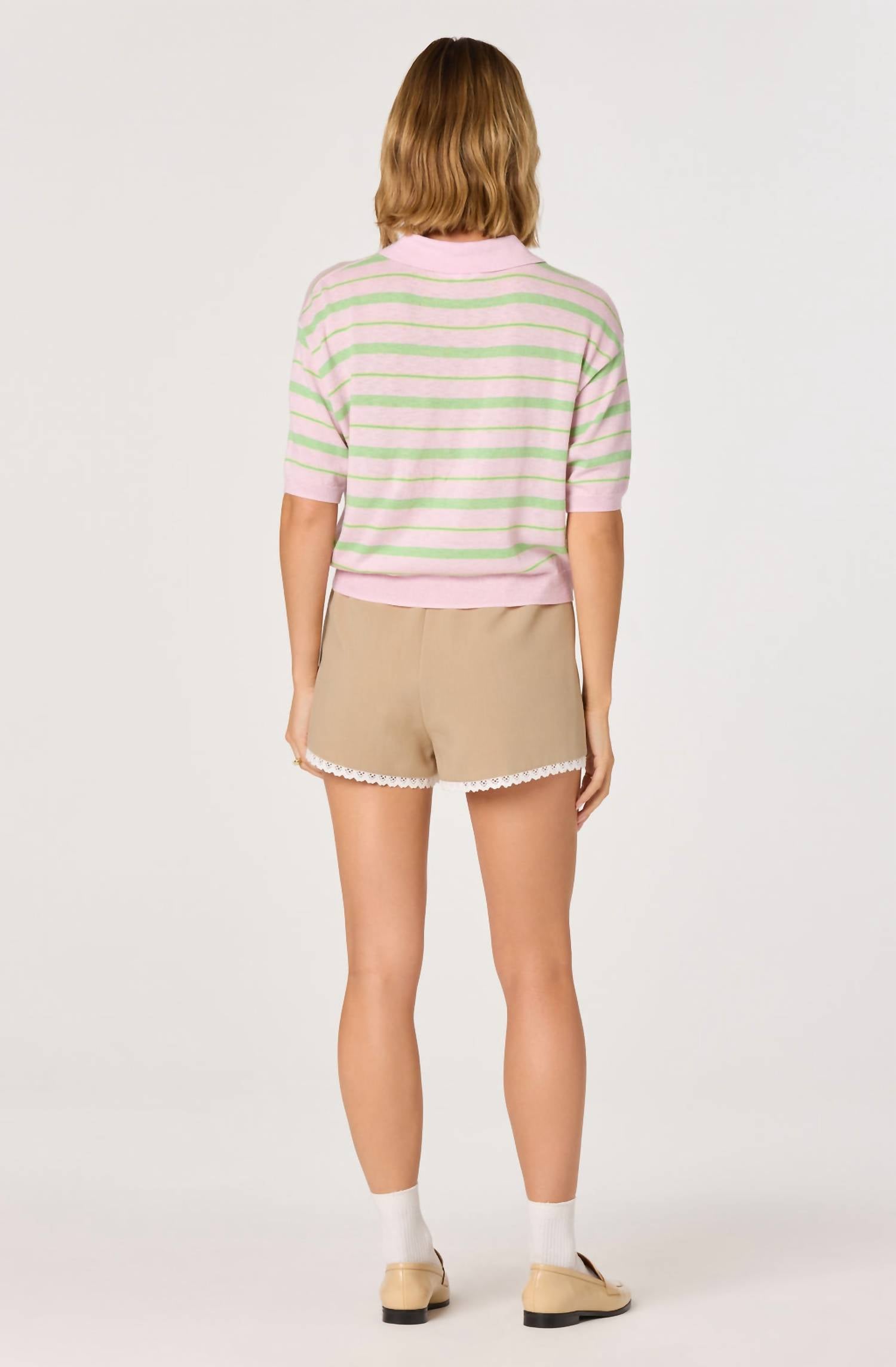 Astr - Scottie Striped Knit Polo Sweater