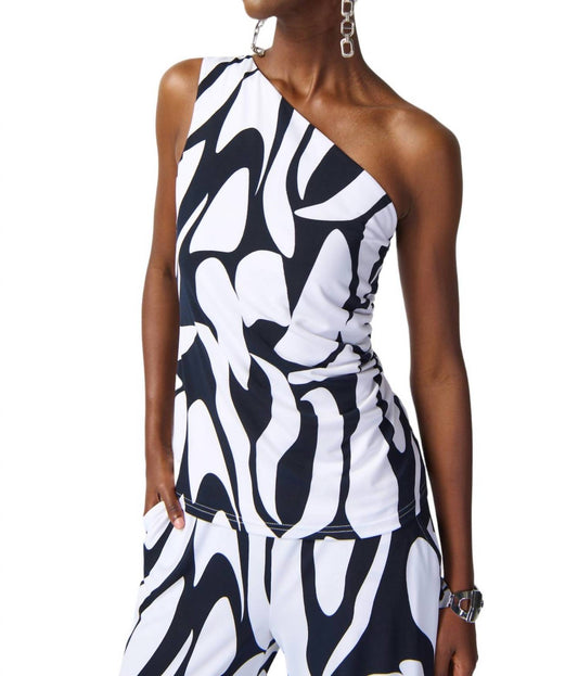 Joseph Ribkoff - ABSTRACT PRINT ONE SHOULDER TOP