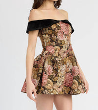 En Saison Carey Mini Dress in pink gold black - women's dress - alternate view