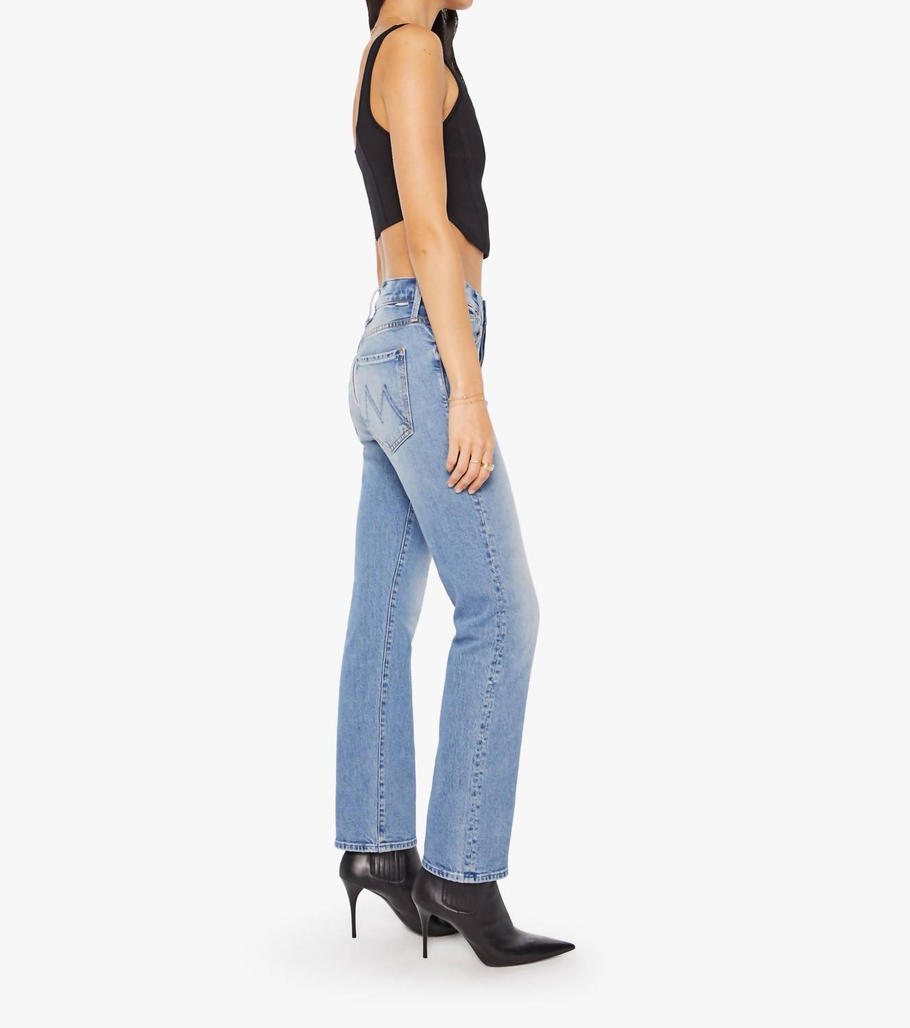 Mother The Mid Rise Hiker Hover Jeans in fight for your right 1 - women's jeans - detail view