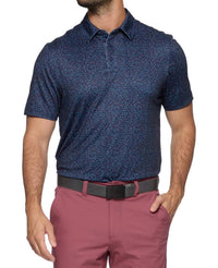 Fairfax & Favor Scofield Americana Martini Print Performance Polo in blue - men's shirt