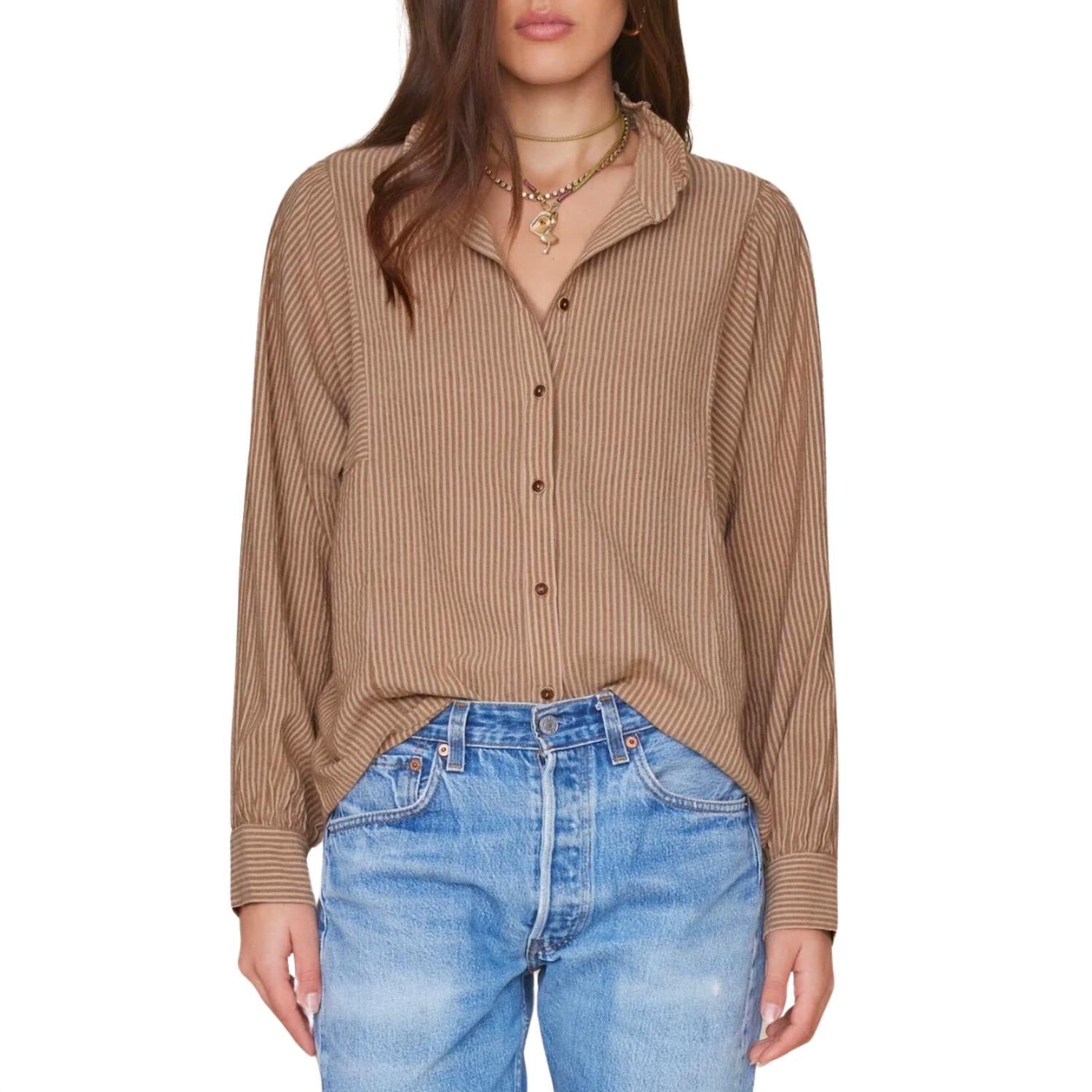 XIRENA Women's Serafina Shirt in stripe - women's shirt