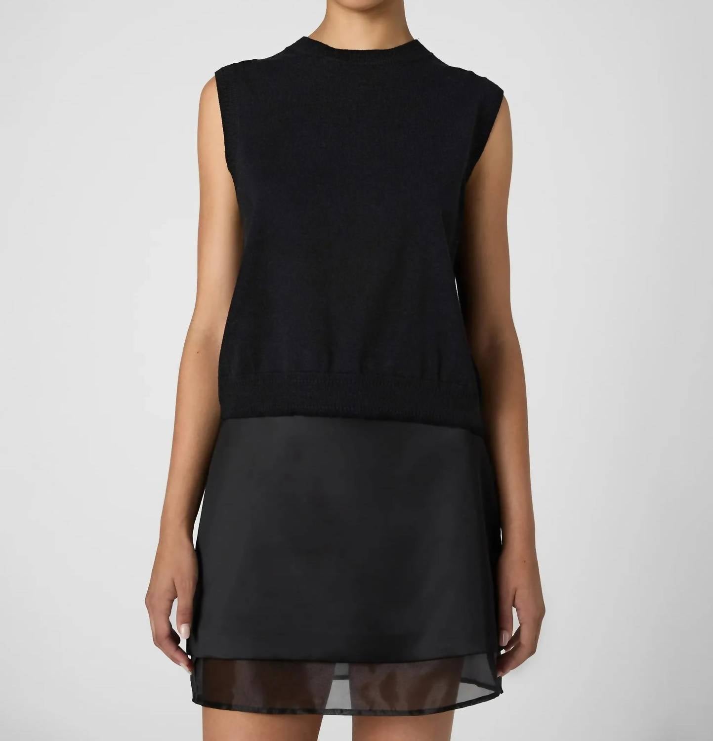 FRENCH CONNECTION Cosysoft Sleeveless Vest in black - women's jacket