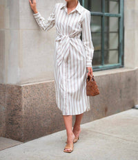 DiOMi Amelia Midi Dress in regato stone - women's dress - detail view
