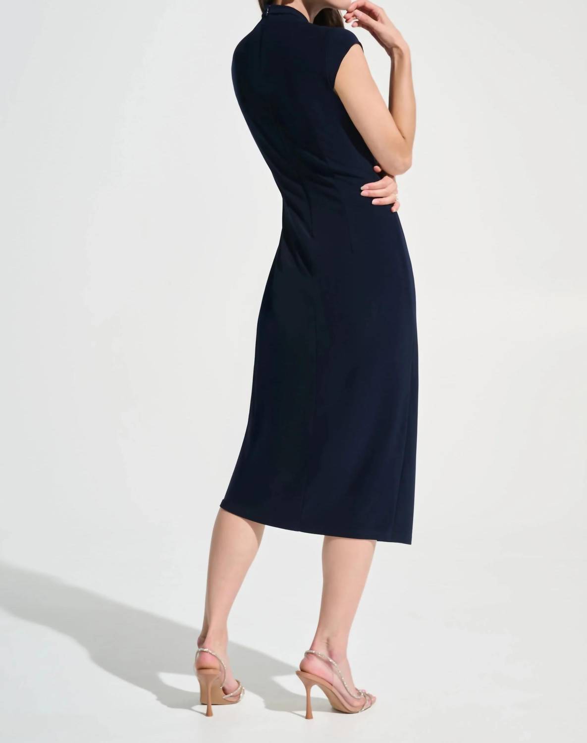 Joseph Ribkoff - Rhinestone Midi Wrap Sheath Dress