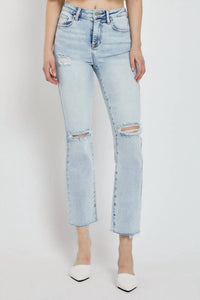 Risen - High Rise Ankle Straight Jeans