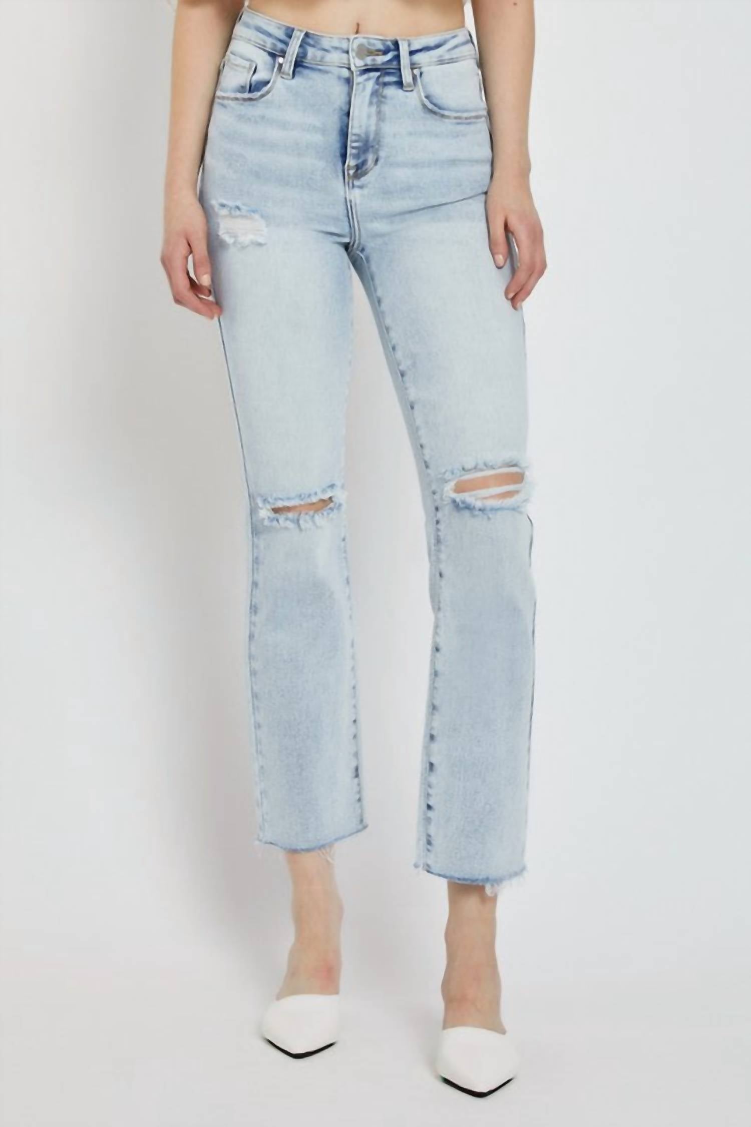 Risen - High Rise Ankle Straight Jeans