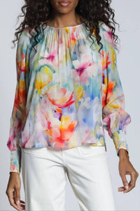 Apny - Pullover Blouse With Smocked Cuff