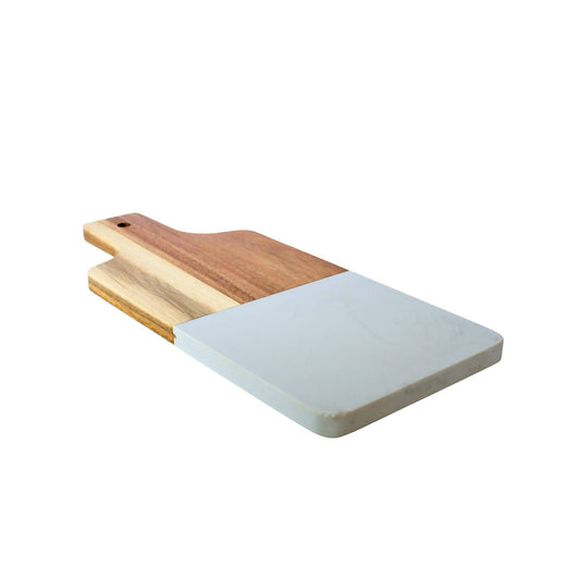 Creative Gifts International - Marble and Acacia Wood Handled Board