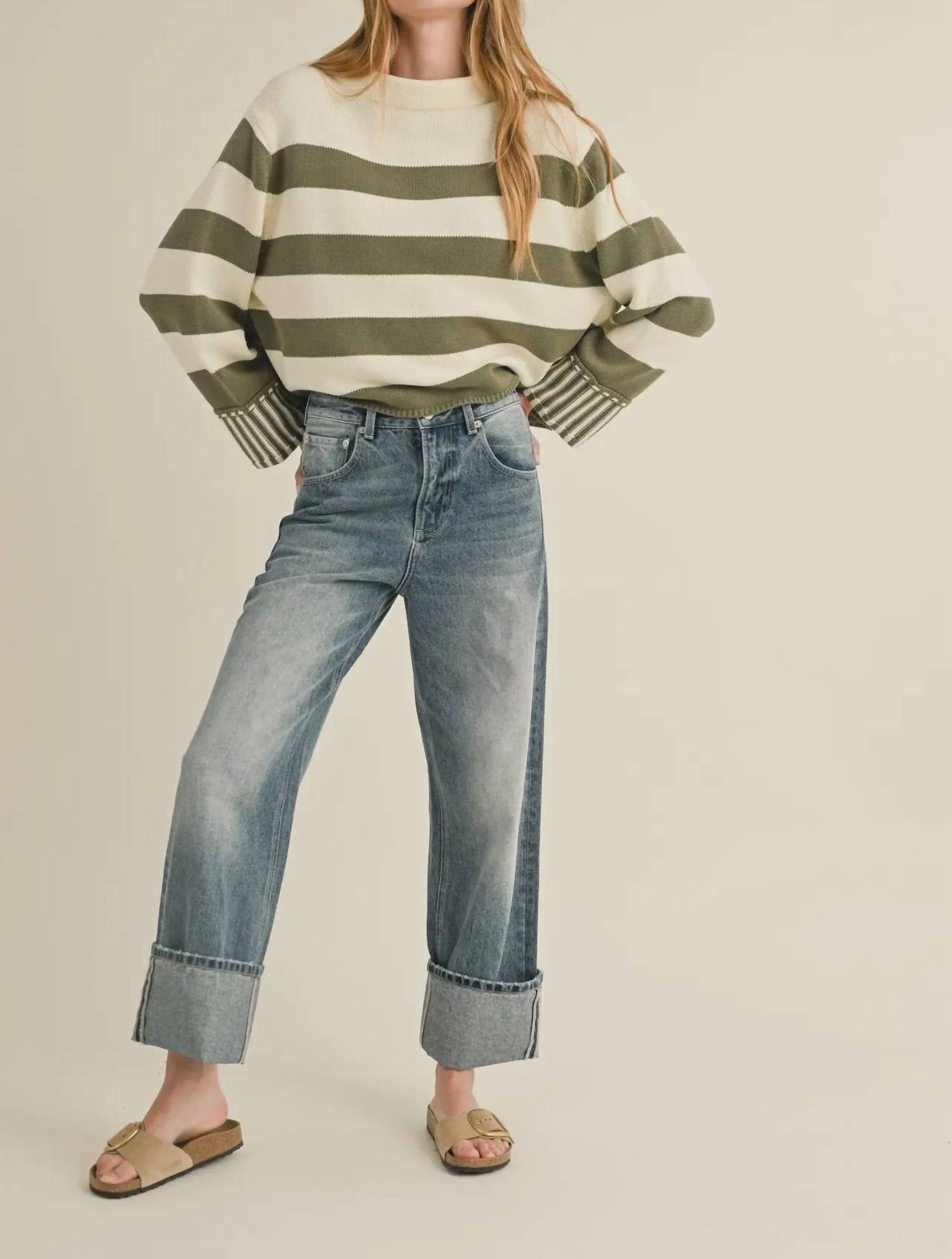 Miou Muse - Cuffed Straight Leg Jean