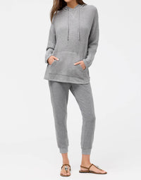 Johnny Was Cozy Contrast Stripe Jogger in heather charcoal essential - women's pants