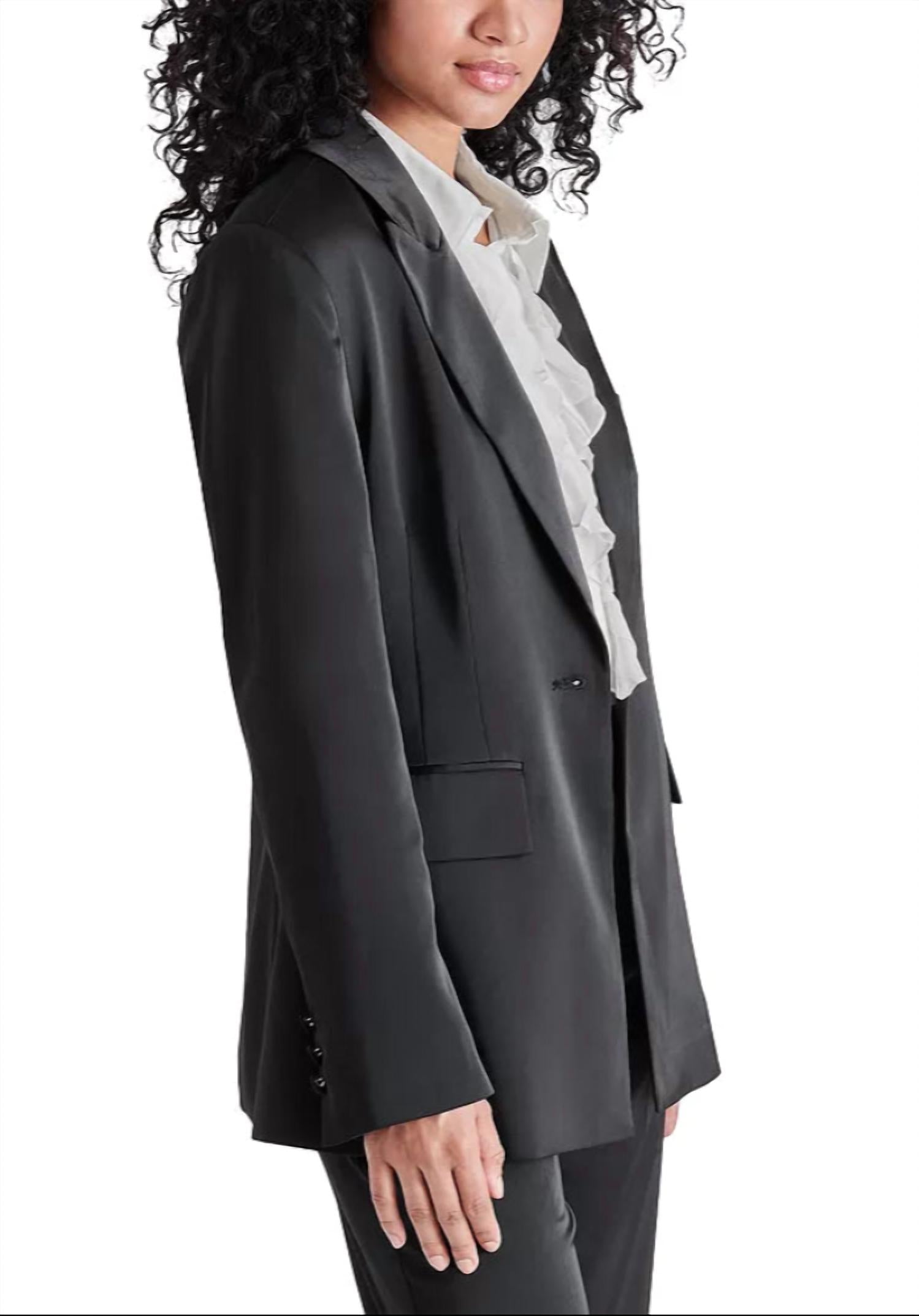 STEVE MADDEN Misha Blazer in black - women's jacket - detail view
