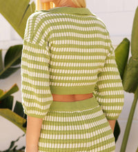 Endless Blu. - V-neck Stripe Knit Top