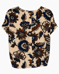 Tru Luxe - Shirred Sleeve Printed Boxy Top