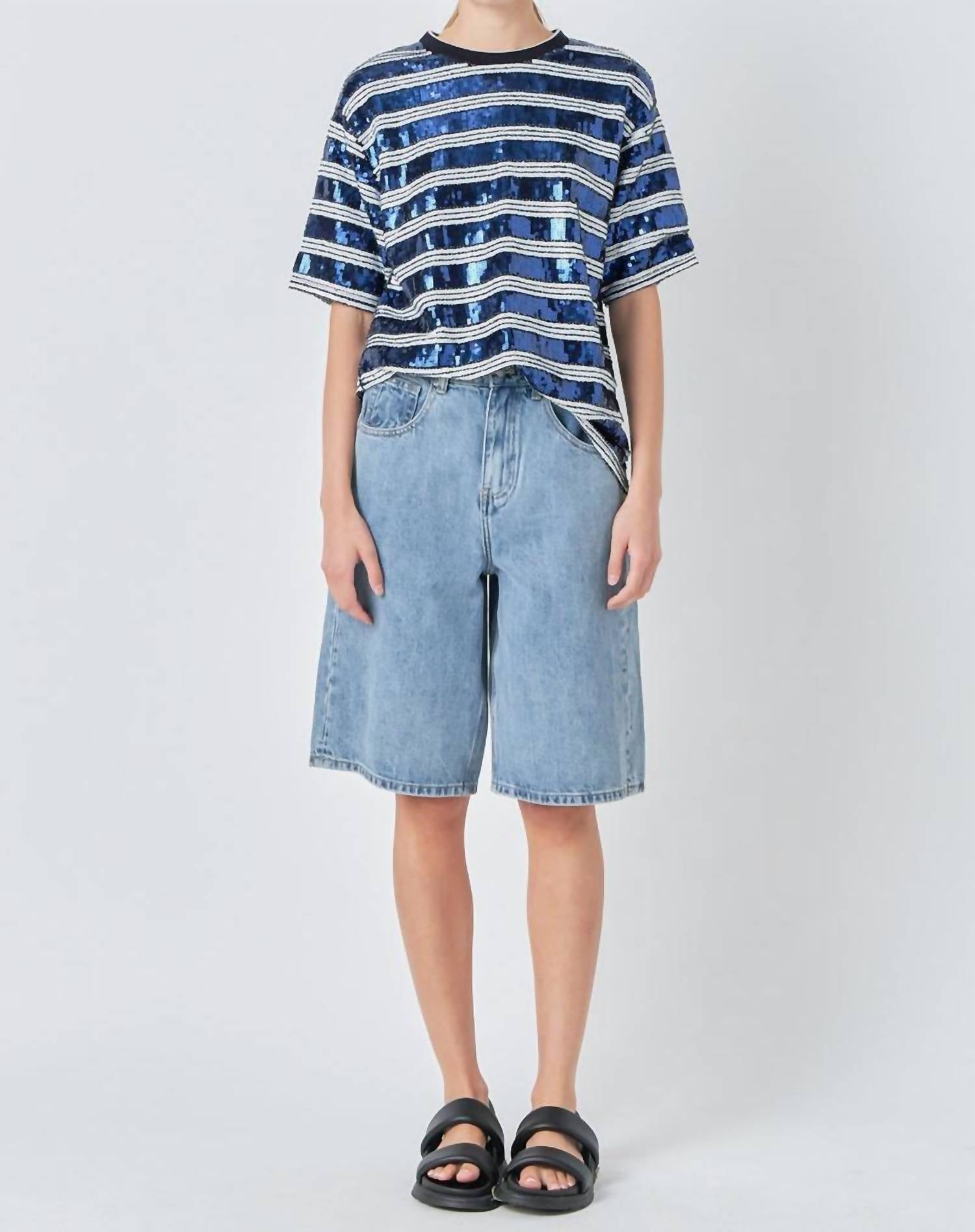 Grey Lab - Sequin Stripe Top