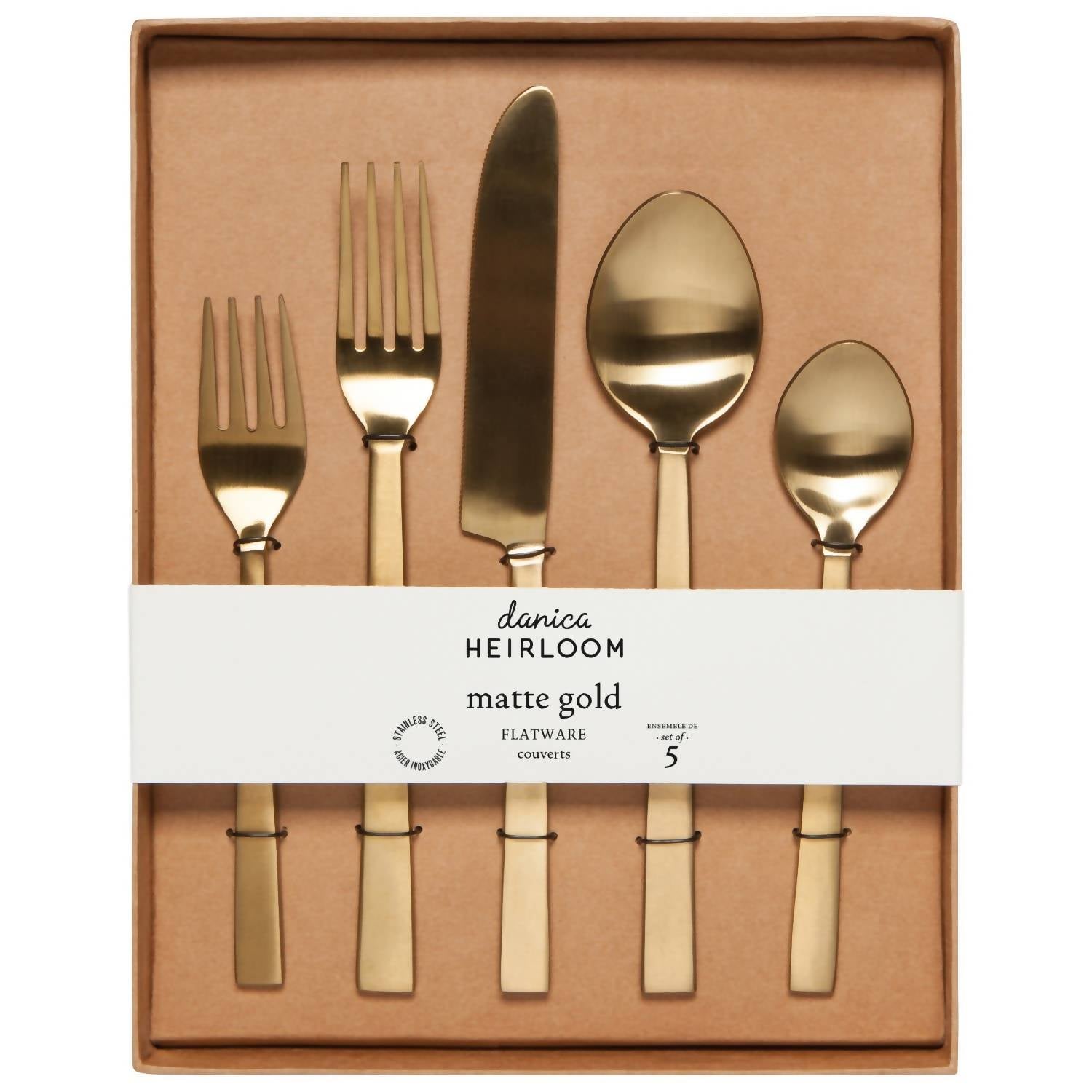Danica Heirloom - Matte Edge Flatware - Set Of 5