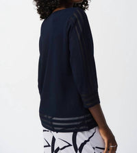 Joseph Ribkoff - Sweater With Mesh Stripe Detail