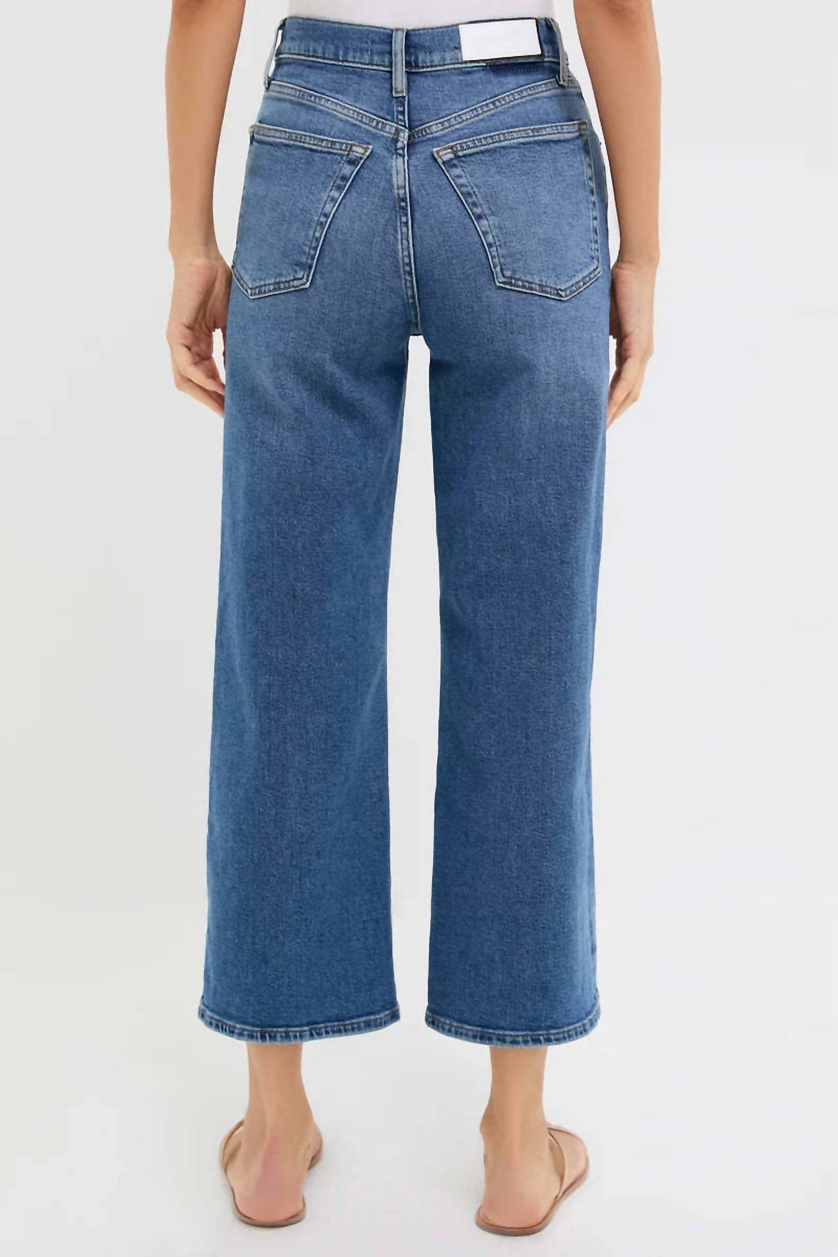 Re/Done - High Rise Wide Leg Crop Jeans