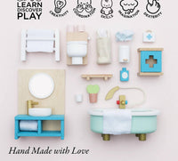 Le Toy Van - Kid's Wooden Dollhouse Bathroom Furniture