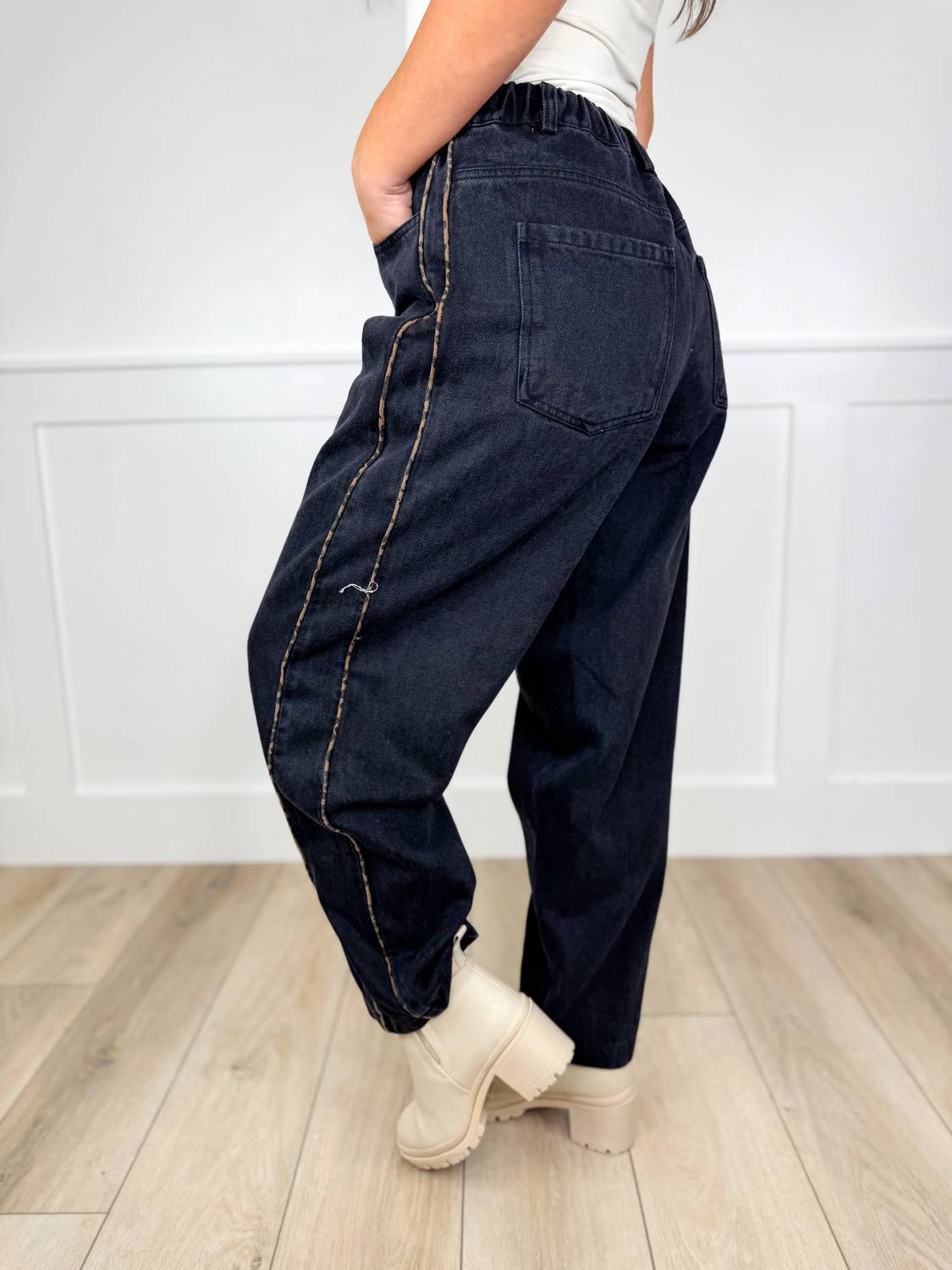 Sunday Edition - Wild Whispers High-rise Cotton Blend Barrel Jeans