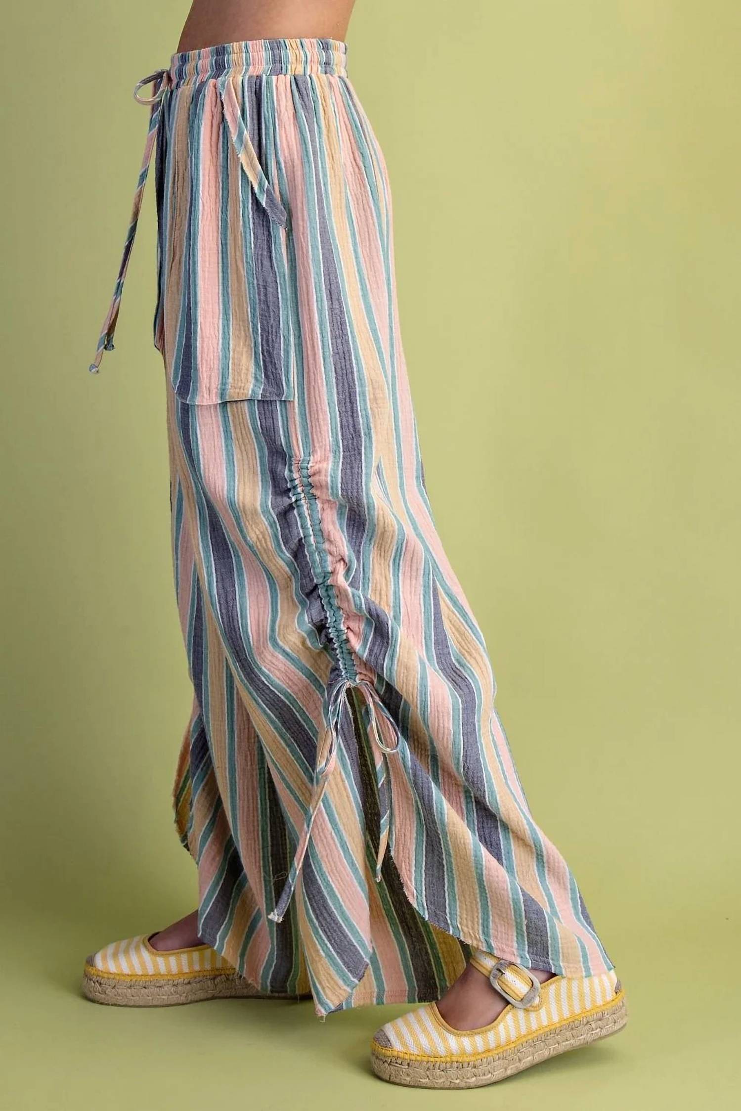 Easel - Striped Gauze Pants
