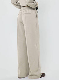 Current Air - Cowl Neck Pullover Sweatshirt And Wide Leg Pants Set