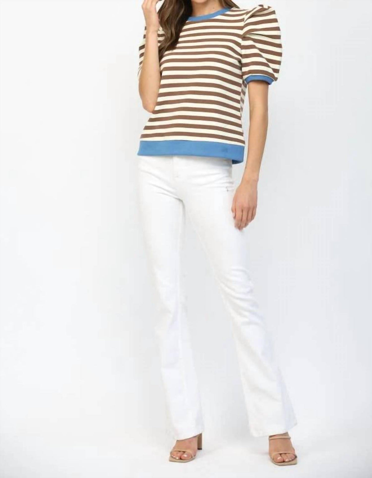 Fate - Made to Standout Stripe Puff Sleeve Top