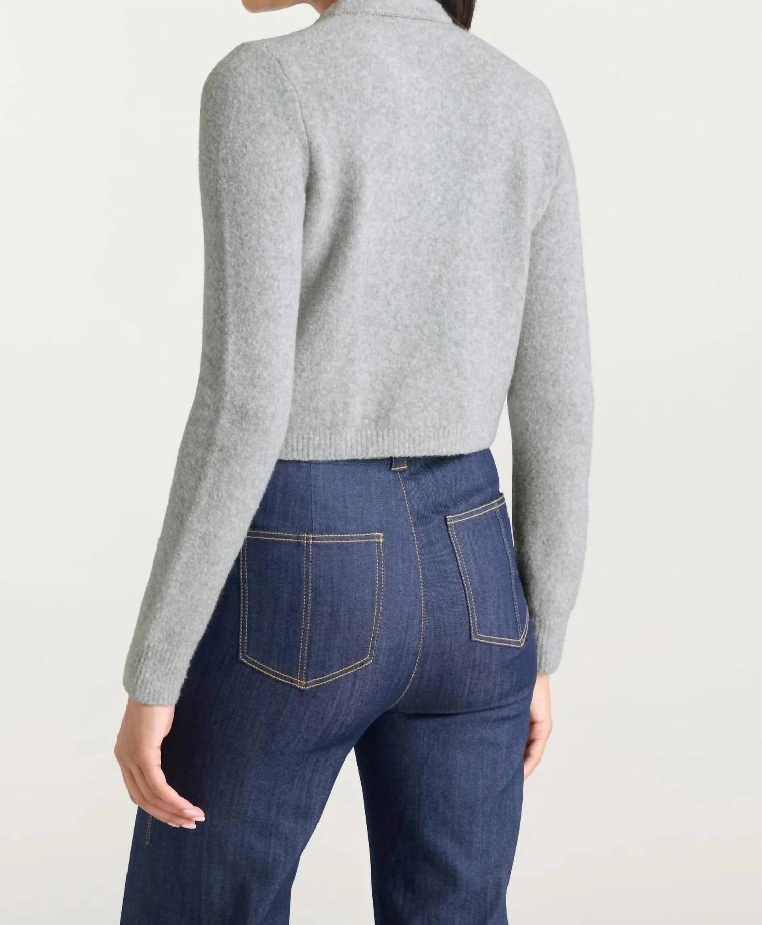 cinq a sept Allura Cardigan in light heather grey clear - women's cardigan - alternate view