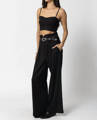 Stillwater - Stretch Linen Knotch Waist Pants